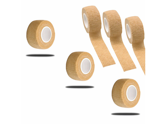 6 Pack Self Adhesive Bandages 1'x5yds, Elastic Cohesive Wrap Tape for Sports Injuries, First Aid, Ankle Wrist, No Clips or Sticky Residue,...
