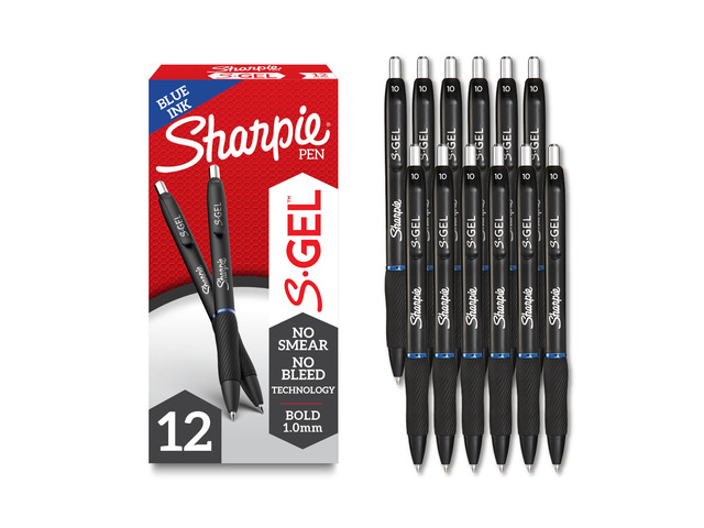 S-Gel Bold Point Blue Gel Pens for Teachers, School & Office, Ideal Pens for Journaling, Drawing & Studying, Bold Point, 1.0mm, Smooth Writing,...