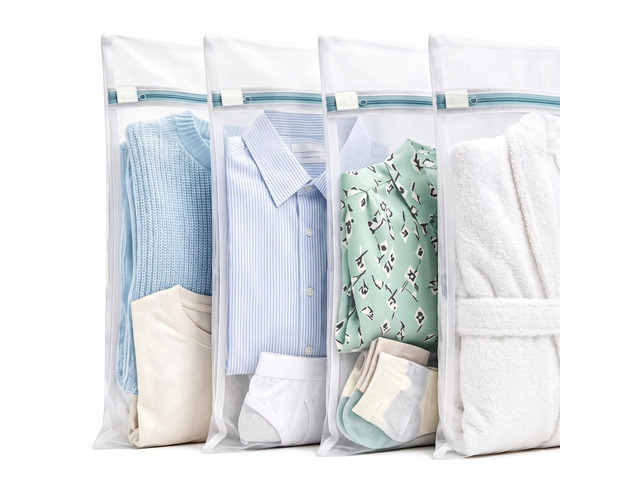 4 Pack Mesh Laundry Bags for Delicates, Medium (12'x16') Wash Bags for Laundry, Durable Honeycomb Mesh Laundry Wash Bag with Auto-Lock Zipper for...