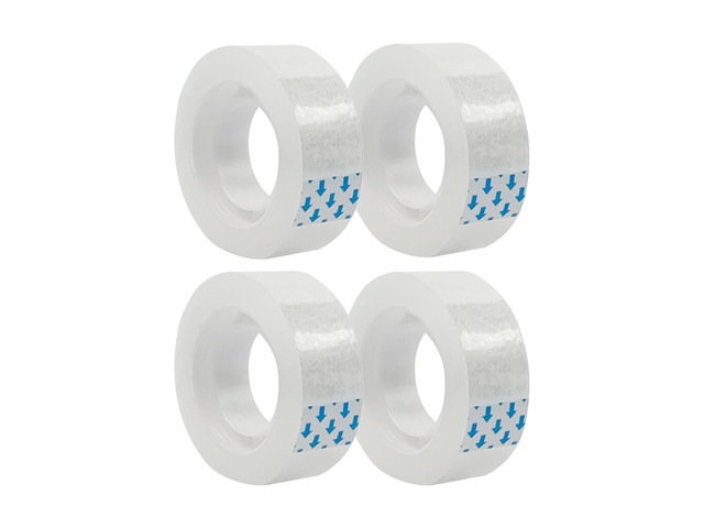 4 Rolls Transparent Clear Tape Refills for Dispenser, 0.7-Inch Wide, 27.3 Yards Long, Perfect for Gift Wrapping, Crafts, Home, School, Office.