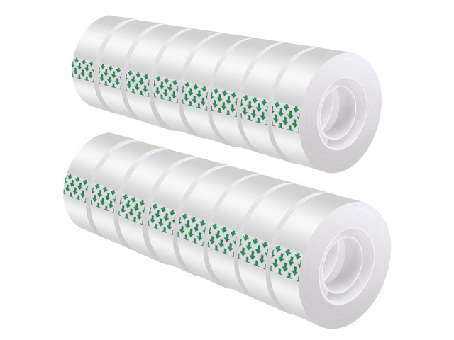 DHOOZ Clear Tape 16 Rolls - Transparent Gift Wrapping Tape Refills, Premium Adhesive for Gifts, Office Tapes Bulk, Desk & Home Supplies - Gift Wrap...