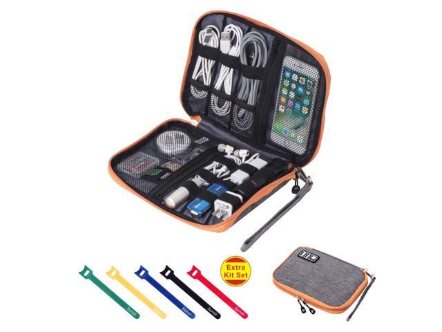 Sunsir Travel Cable Organizer Bag Waterproof Portable Electronic Accessories Organizer for USB Cable Cord Phone Charger Headset Wire SD Card with...