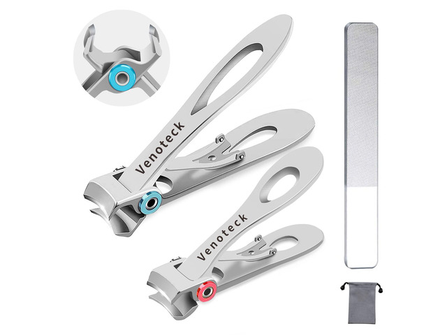 Nail Clippers Set,Fingernail Toenail Clippers for Thick Nails,Nail Clipper for Adult Men Women Seniors