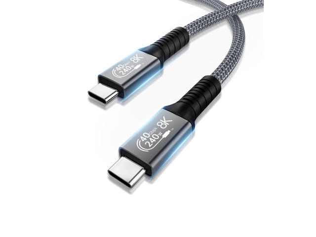 USB4 Cable Thunderbolt 3/4 Video Cable Supports 40Gbps Data Transfer / 240W Fast Charging / 8K@60Hz or Dual 4K Video, Compatible with All USB C...