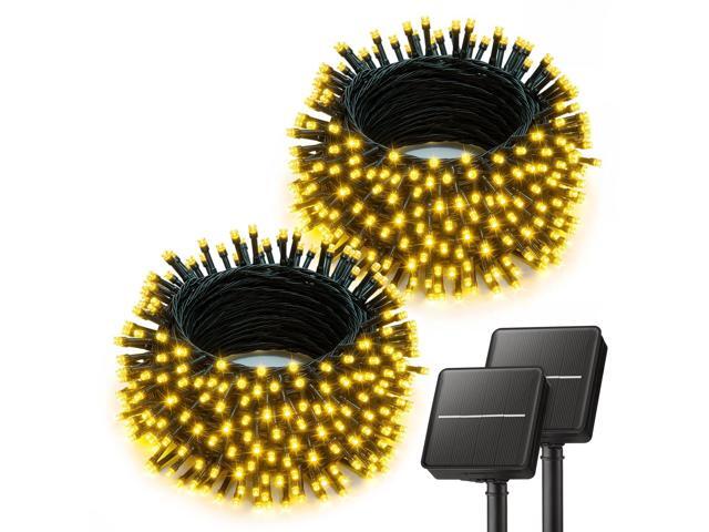 2 Pack Solar String Lights Outdoor Waterproof, 80 FT 200 LED Solar Powered Christmas Lights with 8 Modes, Auto On/Off, Patio Lights for Outside...