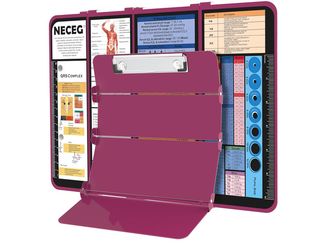 Nursing Clipboard Foldable, 4-Fold Aluminum Pocket Size, Wine Folding Clipboard with Medical Cheat Sheets, Metal Pen Clip & Privacy Protection for...