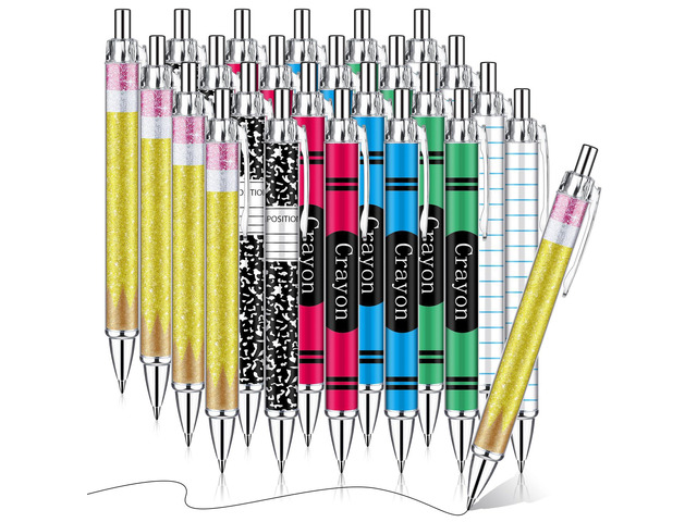 24 Pcs Teacher Pens Back to School Gifts Bulk Classroom Supplies First Day of School Gift for Teacher Student Welcome Back to Classroom Preschool...
