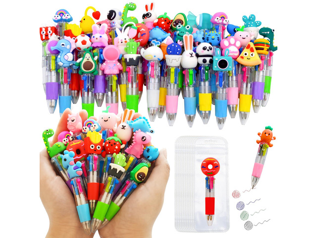 100 PCS Multicolor Pen Set 50 Cute Pens Bulk with 50 Pen Bags, Fun Pens for Party Favors, Christmas, Birthday, Kawaii Stationery for Student...