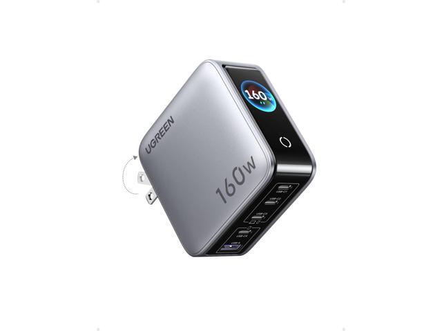 UGREEN Nexode Pro Charger, 160W GaN 5-Port Fast USB C Wall Charger Block, Type-C Charging with Smart Display & Touch Control Compatible for MacBook...