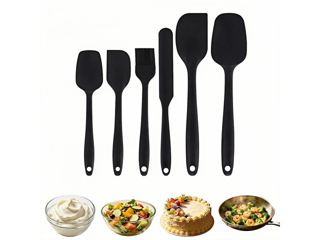 6-Piece Silicone Spatula Set, Heat Resistant Up to 230°C, Non-Scratch Non-Stick Cookware, Seamless One-Piece Design,with Pastry Brush for Baking...