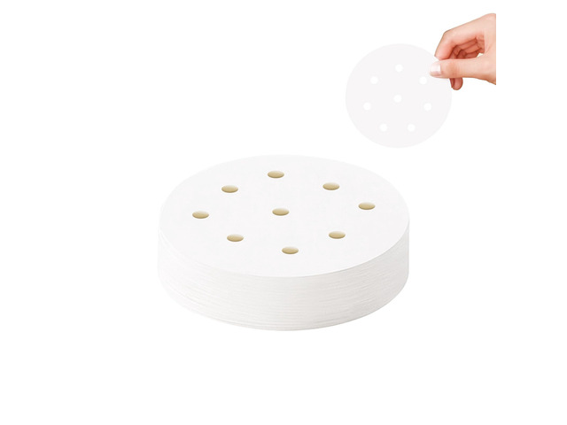 400-Count 4-Inch Mini Perforated Parchment Paper Sheets, Disposable Bamboo Steamer Liners for Dumplings, Buns, Dim Sum, Air Fryer & Microwave Safe,...