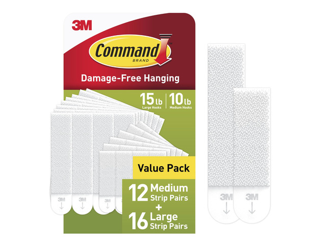 15 lb & 10 lb Large and Medium 28 Pairs Picture Hanging Strips (56 Strips), Damage-Free Hangers for Picture Frames, No Tools Required, Great for...