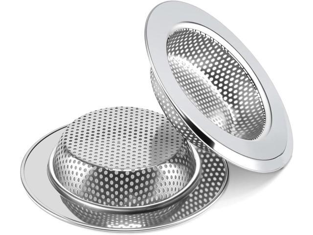 2PCS Sink Drain Strainer Set, 4.5 Inch Outer Diameter Stainless Steel Ktchen Sink Strainer, Sink Drain Cover Filter Food Catcher Basket,Prevent...