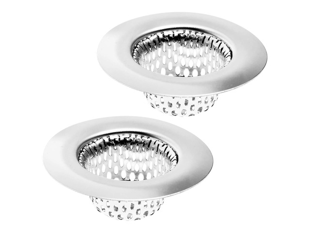 2 Pack - 2.25' Top / 1' Basket- Sink Strainer Bathroom, Utility, Slop, Laundry, RV and Lavatory Sink Drain Strainer Hair Catcher. Stainless Steel -...