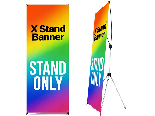 X Frame Banner Stand 2 Pack Adjustable 24'x72', Heavy Duty Portable Trade Show Banner Display Stand with Carrying Bag, Easy Setup Backdrop Support...