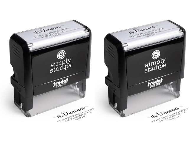 The Duncans Personalized Self-Inking Address Stamp Envelope Return Address Stamp for Couples and Families Custom Rubber Address Stamp (2, Xtra...