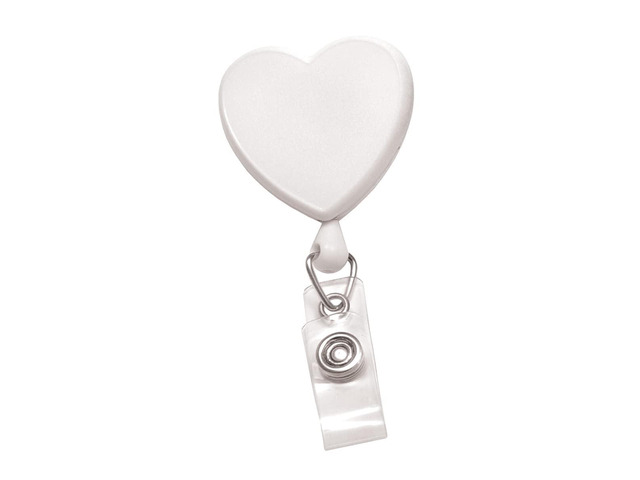 Bulk 100 Pack - Heart Shaped Retractable Badge Reel with Rotating Swivel Spring Clip - Cute Heavy Duty Name Tag Reels for Nurses, Pediatrics,...