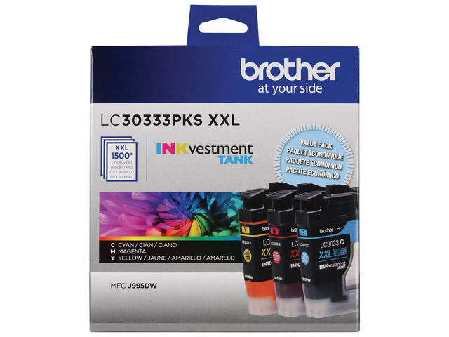 Genuine LC30333PKS 3-Pack, Super High-yield Color INKvestment Tank Ink Cartridges; Includes 1 Cartridge each of Cyan, Magenta & Yellow, Page Yield...