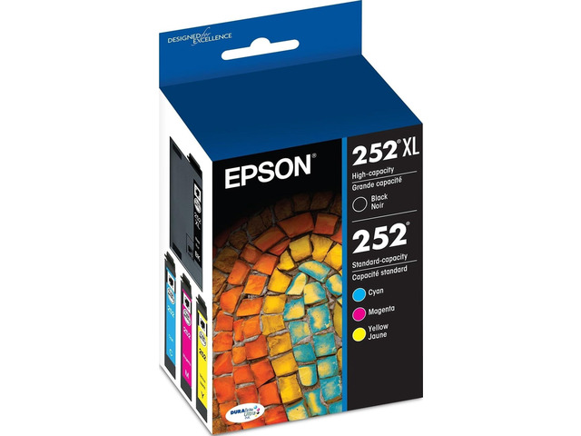 252 Genuine Ink Cartridge XL Black and Standard Color Combo Pack Works With WorkForce WF-3620 WF-3640 WF-7110 WF-7210 WF-7610 WF-7620 WF-7710...