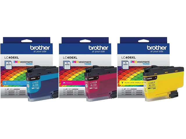 LC406XLCS, LC406XLMS, LC406XLYS 3-Color High Yield Ink Cartridge Set, LC406