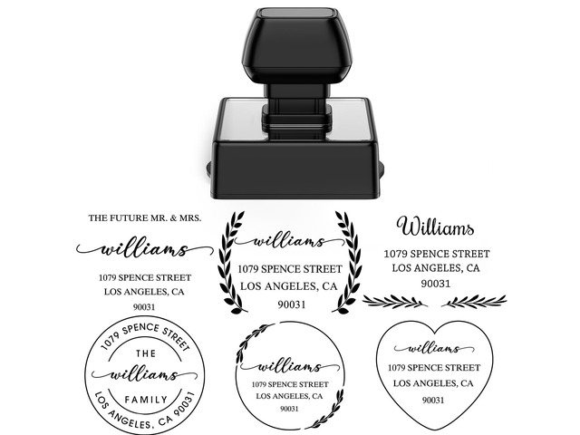 Custom Return Address Stamp Self Inking (1.77'x1.77', 10+ Designs) Personalized Address Stamps for Wedding, Christmas Cards, Envelopes, Clear,...
