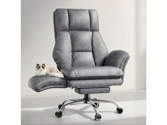 Big and Tall Office Chair, Flip Armrests for Pets & Cross Legged Sitting Executive Ergonomic Computer Gaming Chair with Foot Rest, Tech Fabric...