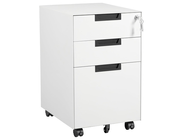 3 Drawer Mobile File Cabinet with Lock,Under Desk Metal Small Filing Cabinets for Home Office Organizer Letters/Legal/A4(Fully Assembled Except...