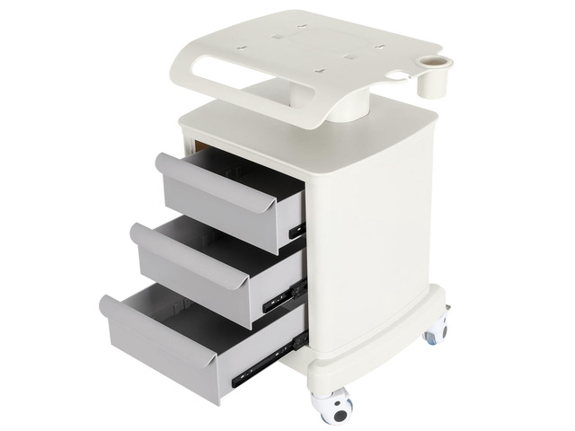 Medical Cart 4-Tier Mobile Ultrasound Cart Beauty Salon Storage Trolley 110Lbs Load, ABS Material, Medical Rolling Carts with Wheels and Drawers,...