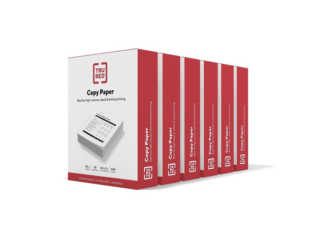 8.5-inch x 11-inch Copy Paper, 20 lbs., 92 Brightness, 600 Sheets/Ream, 6 Reams/Carton
