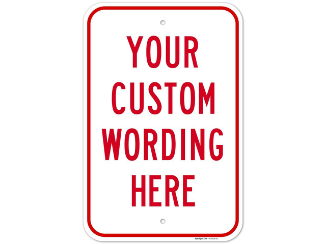 Custom Sign, Personalized Metal Signs, Customize for Office, Business, Workplace, office, Home, Delivery Signs, Outline Black, 12x18