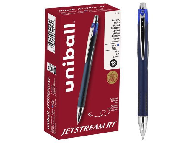 uniball Jetstream RT Ballpoint Pens, Fine Point (0.7mm), Blue, 12 Pack