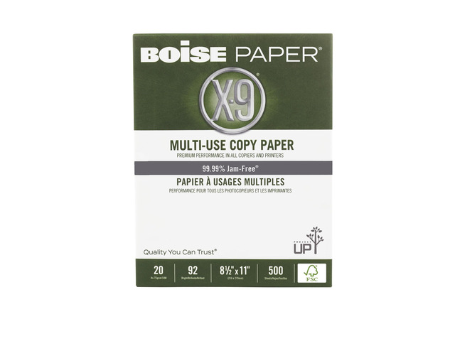X-9 Multi-Use Print & Copy Paper, Letter Size (8 1/2' x 11'), FSC Certified, 92 (U. S.) Brightness, 20 Lb, White