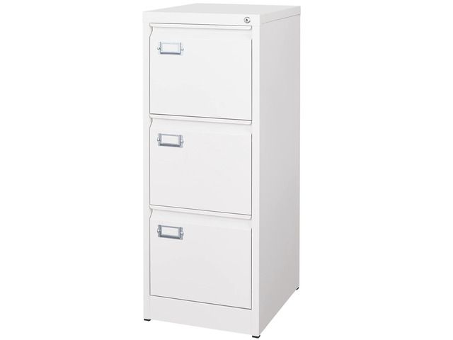 3 Drawer File Cabinet with Lock Metal Vertical File Storage Cabinet Office Home Steel Vertical File Cabinet for A4 Legal/Letter Size Narrow File...
