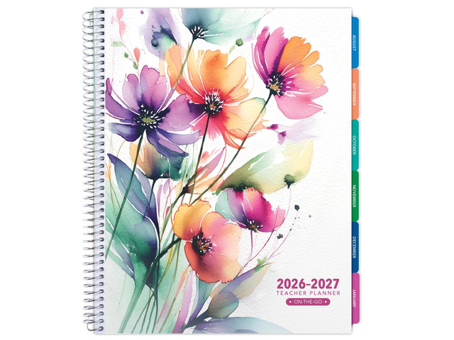LITE TEACHER PLANNER - Aug 2026-Jul 2027, 8.5' x 11' Daily Weekly Monthly Organizers - Includes 7 Periods, Dated Calendar, Page Tabs, Bookmark, and...