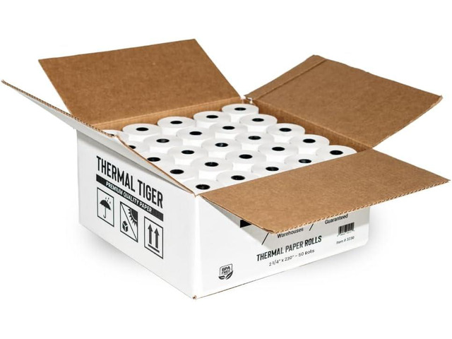 2 5/16 X 400 Thermal Paper Rolls (12 Rolls/Box) BPA-Free Rolls for POS Systems, Cash Registers & Credit Card Machines