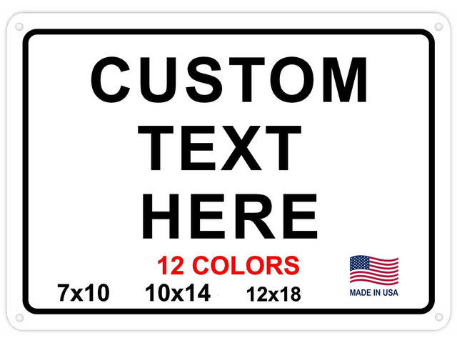 Custom Signs Outdoor Metal for Home Office Business, Personalized, Door, Delivery, Man Cave, Shop, Garage. For Outside or Inside Use. Metal Signs...