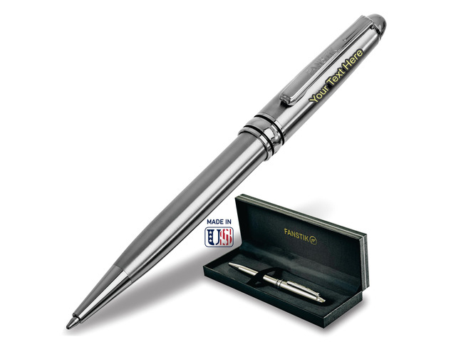 Customized BallPoint pen with name (MADE IN USA), stainless steel, Silver, luxury engraved pen personalized for men and for women. (BallPoint Silver)
