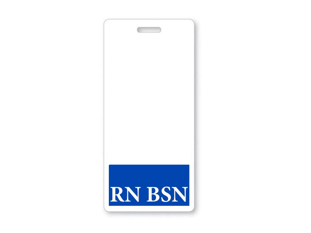 Bulk 25 Pack - RN BSN Badge Buddies - Vertical- Heavy Duty Spill Proof & Tear Resistant Card - 2 Sided- Quick Role Identifier Name Tag Buddy for...