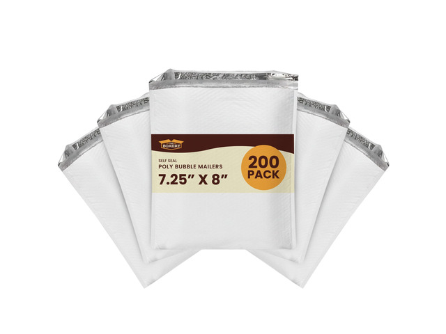 7.25x8' #CD Poly Bubble Mailers 200 Pack, Padded Envelopes, Self Seal, Waterproof Shipping Bags for Shipping & Packaging