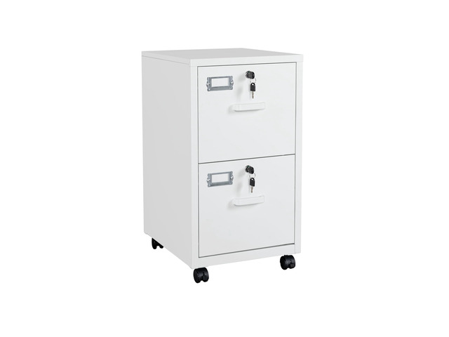 2 Drawers File Cabinet with Lock Metal Vertical File Cabient with Wheels Mobile File Cabinet for Office Home Legal/Letter/a4 Size Require Assembly