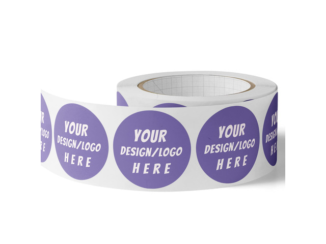 150 Circle/Square BOPP Roll Labels- Personalized Stickers for Business Logo, Party, Wedding Favor, Baby Shower-Any Design Text + Image, Matte/Gloss...