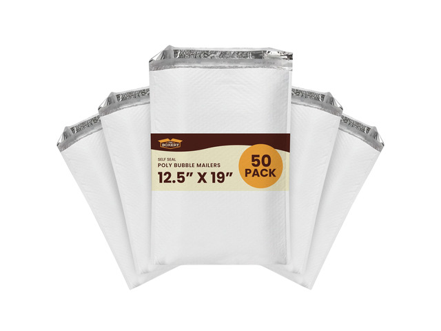 12.5x19' #6 Poly Bubble Mailers 50 Pack, Padded Envelopes, Self Seal, Waterproof Shipping Bags for Shipping & Packaging