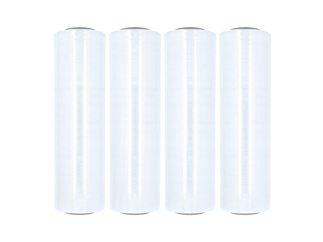 PSBM Cast Hand Plastic Stretch Wrap/Shrink Film 18' x 2000 Ft 60 GA 4 Rolls Heavy Duty up to 800% Ultimate Stretch Clear Plastic Wrap Industrial...