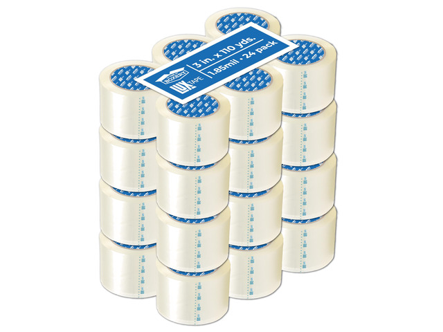 3' x 110 Yards Clear Packing Tape 24 Roll Carton Warehouse Grade Adhesive for Shipping, Moving & Packaging Standard Strength 1.85 Mil Box...
