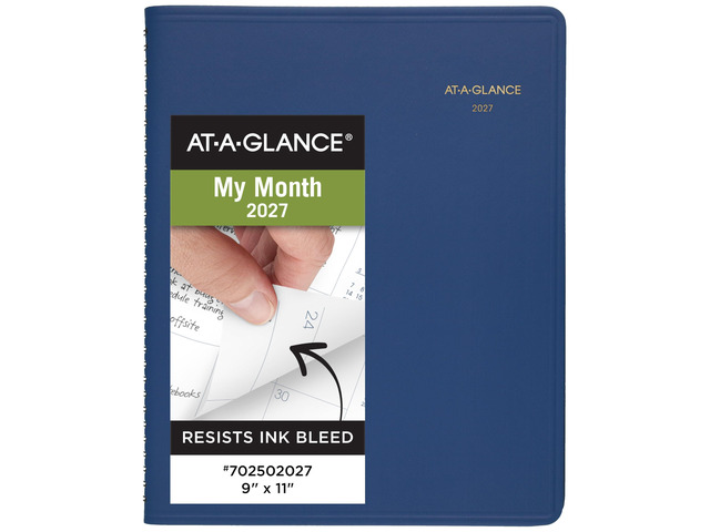 2027 Planner, Monthly, 15-Month Jan-Mar, 9' x 11', Unruled Daily Blocks, Blue (702502027)