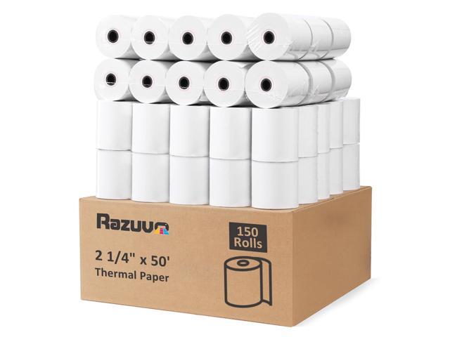 (150 Rolls) Thermal Receipt Paper 2 1/4 x 50 - BPA-Free Credit Card Machine Paper Rolls for POS Systems, Compatible with Square Terminal, Clover...