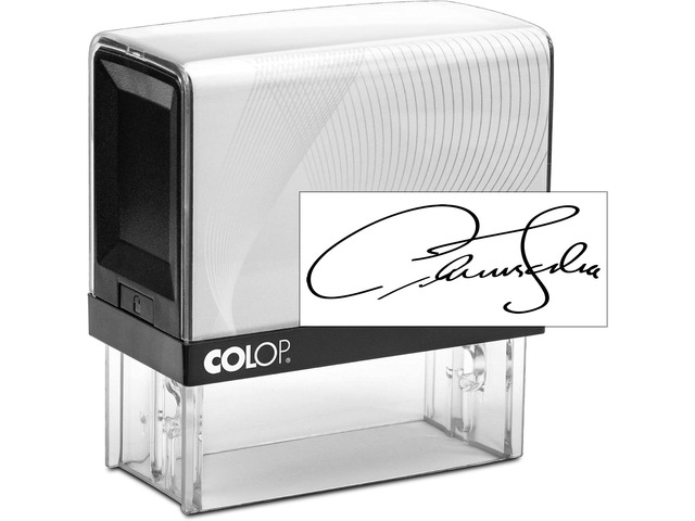 COLOP Large Size Self Inking Custom Signature Stamp - Choose from 15 Ink Colors