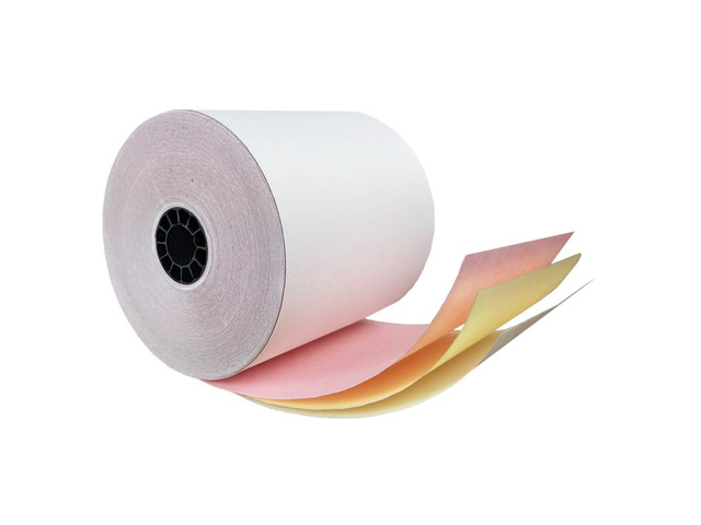 3-ply 3' inch 65' Feet (50 Rolls) White/Canary/Pink Carbonless Kitchen 50 Rolls TMU 220 (3-ply 3' inch 65' Feet)