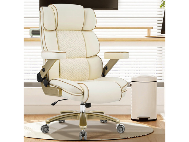 Big and Tall Office Chair 500lbs,5D Armrests Heavy Duty Executive Leather Chair with Comfortable Seat, Adjustable Lumbar, High Back, Large Computer...
