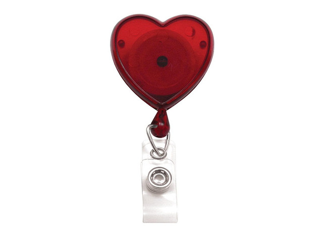 Bulk 25 Pack - Heart Shaped Retractable Badge Reel with Rotating Swivel Spring Clip - Cute Heavy Duty Name Tag Reels for Nurses, Pediatrics,...